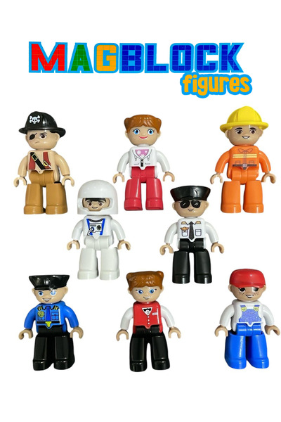 Magblock Manyetik Figür Oyuncak - 8 Adet Mıknatıslı Figür - Magblock - Tüm Markalarla Uyumlu