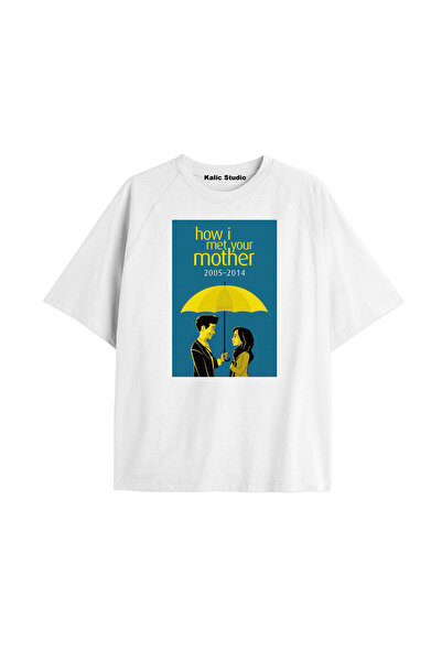 Kalic Studio Cum am cunoscut mama ta Tricou oversize Cod 40 Alb