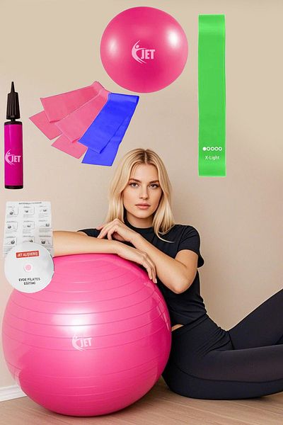 Jet Economy's Pilates Set - 9 Piece Home & Salon Be Better Ball 3L Resistance Band