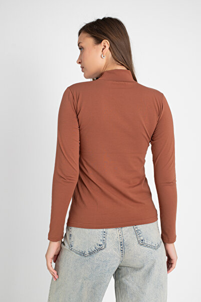 Orly More Γυναικείο κορμάκι μακρυμάνικο μπλούζα από πλακάκι Lycra