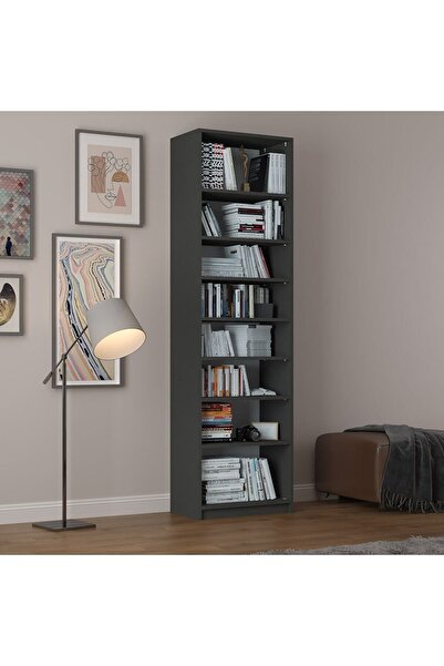 asratrend Asra Trend MDF Koyu Gri Kitaplık – Ayarlanabilir Raflar, Ev & Ofis ...