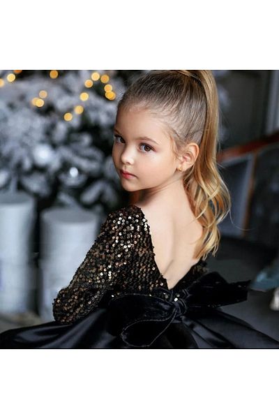 Picky Baby Φόρεμα με κεντημένες παγιέτες Black Swan σε χρυσό χρώμα