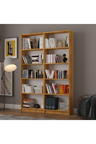 asratrend 5 Raflı (5 BÖLMELİ) 2 Modüllü Kitaplık Çalışma Odası Ofis Modern De...