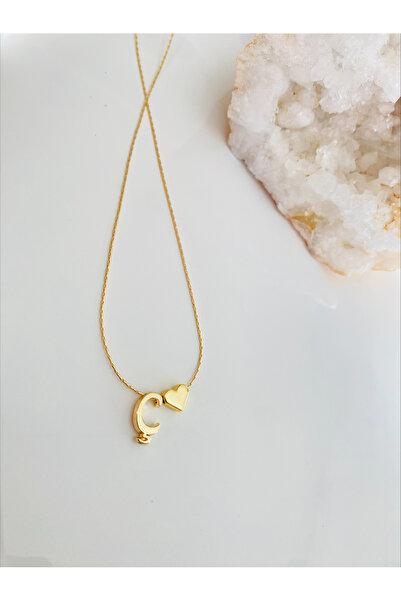 ESNEVA Kalpli Ç Harfi Isim Baş Harf Kolye Ince Tasarım Zarif Kolye