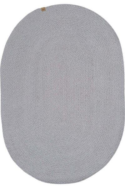 Halımax Lunox Gri Hasır Örgü Çift Taraflı Dokuma Yolluk Jüt Kilim Oval Banyo ...