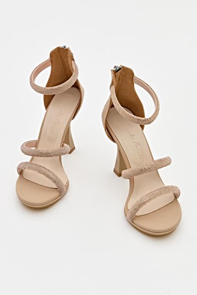 Hayati Arman Women's Three-Stripes Evening Dress Shoes Ten Skin