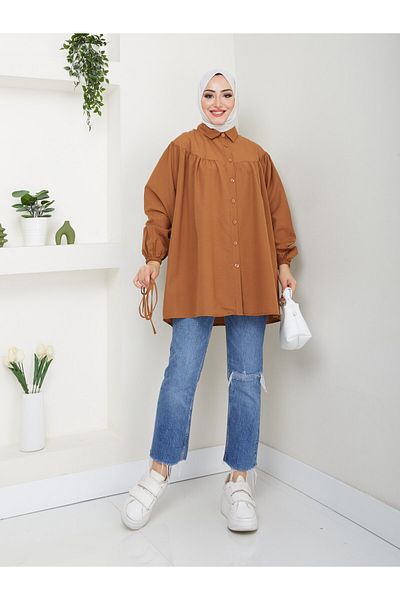 ASMİN Asm184 Model Summer Tunic - Lace-Up Waist