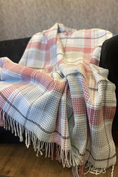 DEKOMOD Tv Blanket 130*170cm Waffle Cotton Tufted Dowry Gift Boxed Single Seat Sofa Bed Cover