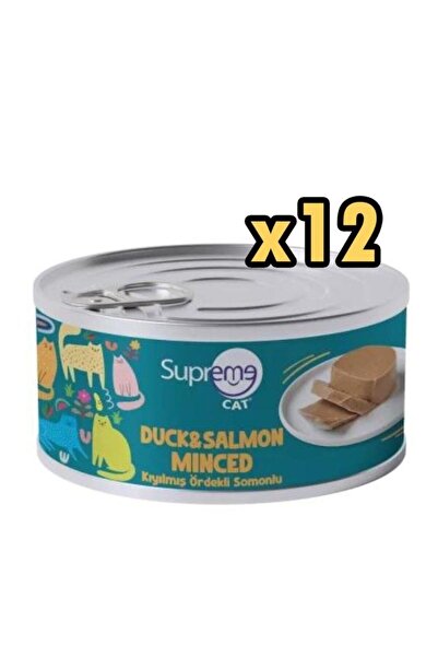 Supreme Cat Kıyılmış Ördekli ve Somonlu Yaş Kedi Maması 85 Gr x 12 Adet