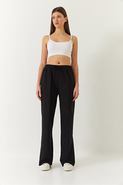 Bianco Lucci Kadın Beli Lastikli Bağlamalı Çimalı Double Palazzo Pantolon 4009 60271030