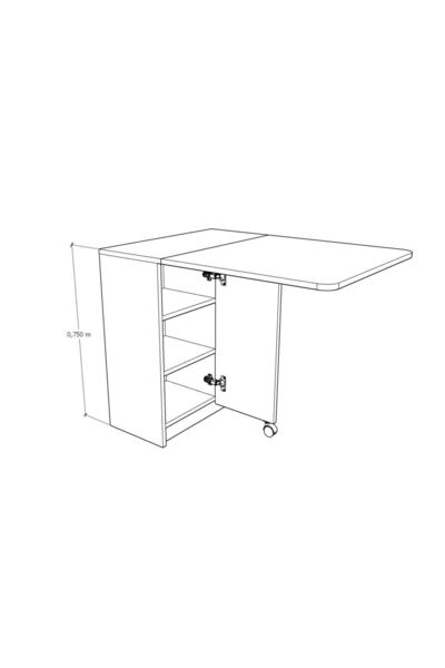 asratrend Beyaz & Ceviz Katlanır Masa