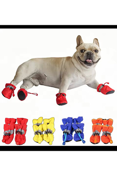 HelloBeautiful Köpek Ayakkabı Koşu Su Geçirmez 4 Adet