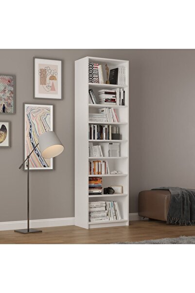 asratrend Asra Trend MDF Beyaz Kitaplık – Ayarlanabilir Raflar, Ev & Ofis Mod...
