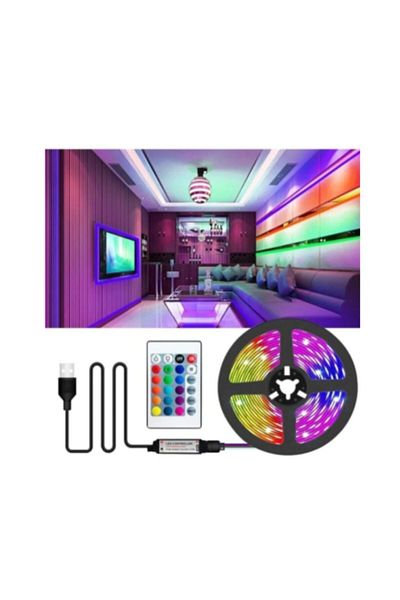 Cata 3 m Rgb Led Strip with USB Port on Back of Television