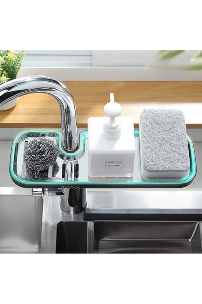 Miecoco Musluk Sünger Sabun Depolama Raf Lavabo Ayarlanabilir Çanak Düzenleyi...