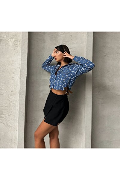 TOPSHOW Сорочка з льону з сумішшю та з вишитим візерунком