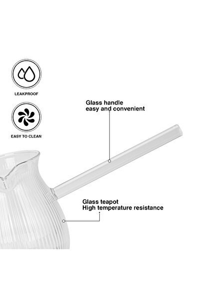 Fissman 500mL Glass Turkish Coffee Pot, High-Heat Resistant Glass Teapot, Perfect Pouring Spout