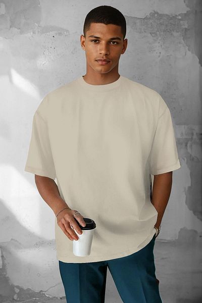 Teenage Millionaire Ανδρικό μπλουζάκι Stone Colored Basic Unprinted Oversize