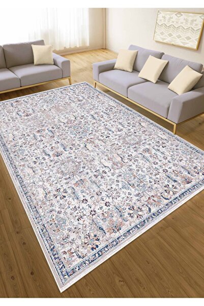 Pilloveland Kaymaz Taban Dijital Baskılı Vintage Halı - Troy