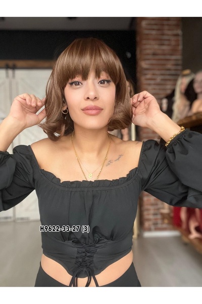 Suzan Peruk Fiber Sentetik Peruk Gerçek Saç Dokusunda