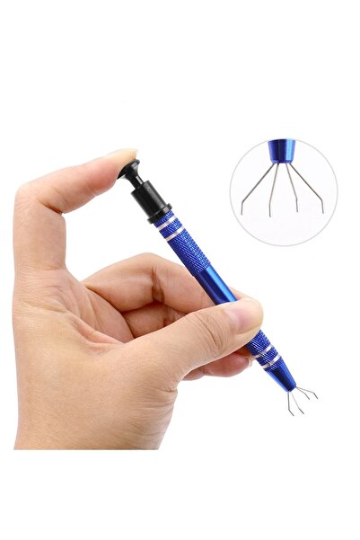 CeymSTecH Dört Pençe Elektronik Çip ve Takı Tasarım Elmas İmalat Sanayi Mengene Kalem Tutucu Mavi