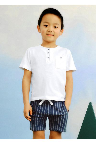 MAYORAL Boy's Striped Shorts Set