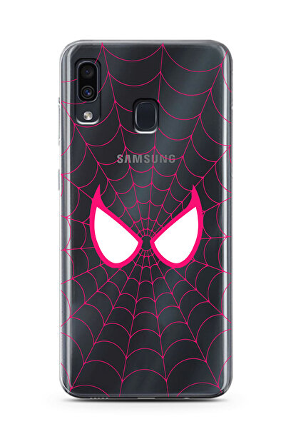 moonset Samsung Galaxy A20 / A30 Uyumlu Örümcek Gözler Tasarımlı Baskılı Şeff...