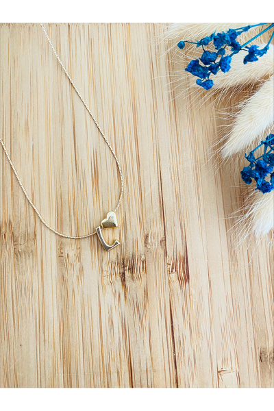 ESNEVA Kalpli L Harfi Isim Baş Harf Kolye Ince Tasarım Zarif Kolye