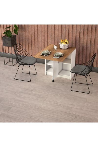 asratrend Beyaz & Ceviz Katlanır Masa