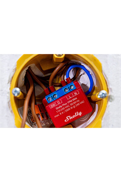 Teknoroket Shelly Plus 1PM Mini Gen3 1 Kanallı Enerji Ölçer Akıllı Ev Anahtarı  Wifi & Bluetooth Kontrollü Röle