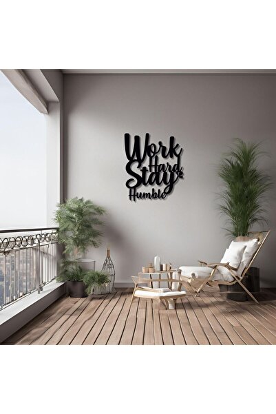 Dekoratif Metal Sanatı Workd Hard Metal Duvar Tablosu İmza