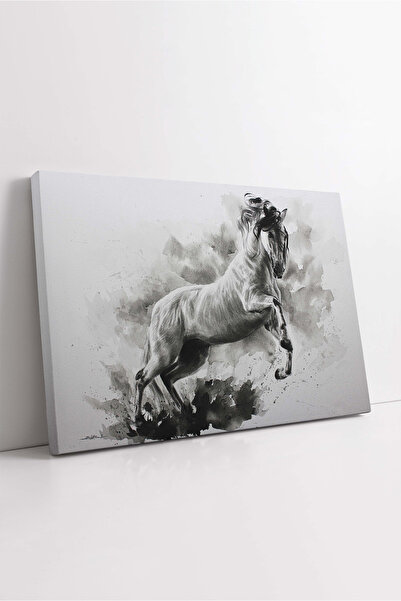 KOSS Dijital Tablou decorativ orizontal pe pânză, cu aspect de pictură în ulei, alb-negru, decor de perete pentru holul de intrare al biroului