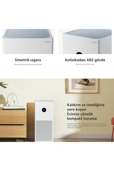 Xiaomi Akıllı Hava Temizleyici - 3 Katmanlı HEPA Filtre, 48 m² AlanEtki ve Ultra Sessiz Çalışma -Temiz Hava