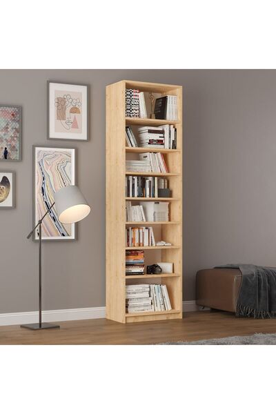 asratrend Asra Trend MDF Safir Meşe Kitaplık – Ayarlanabilir Raflar, Ev & Ofi...