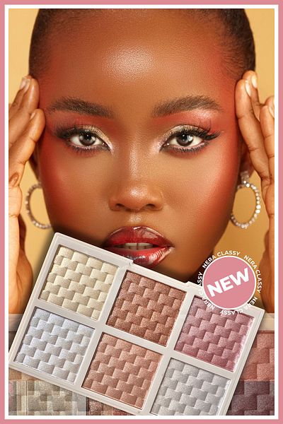 Nera Classy 6-Color Glow Fascinating Highlighter Palette - Silky Highlighter - Illuminating Headlamp Palette
