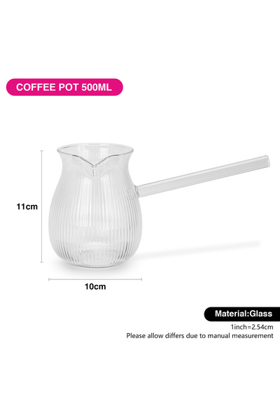 Fissman 500mL Glass Turkish Coffee Pot, High-Heat Resistant Glass Teapot, Perfect Pouring Spout