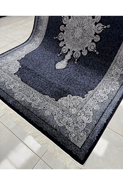 Neşem Halı Boutique DİORA KARYA 6559 A LACIVERT MAVI 120 TARAK İPEK DOKUMA