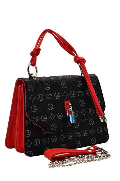 Morpelikan Women's Chain Strap Gusseted Monogram Hand Shoulder Bag