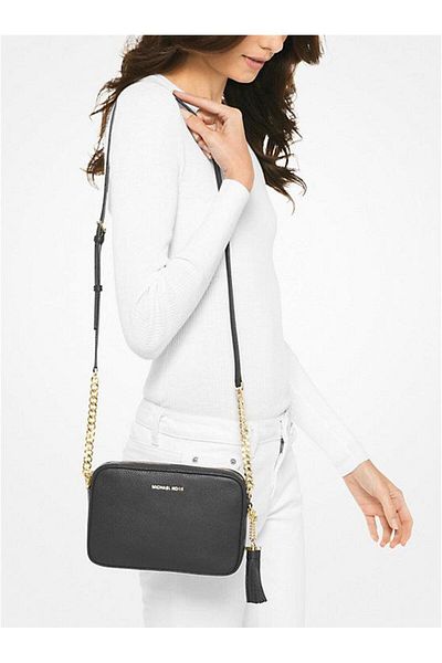 Michael Kors Dámská černá taška přes rameno z pravé kůže 32F7Ggnm8L 001