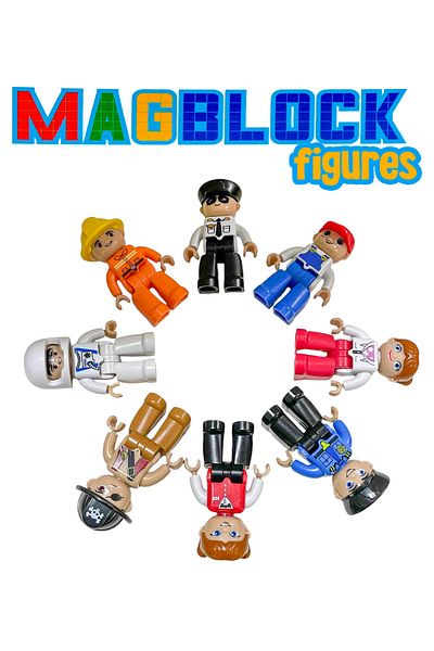 Magblock Magnetic Figure Toy - 8 Magnetic Figure - Magblock - Compatible with All Brands