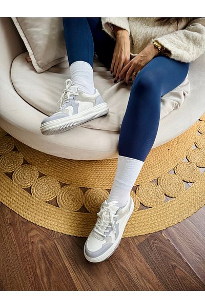 İnan Ayakkabı Women's Sports Shoes Grey&White (Sole 4 cm)