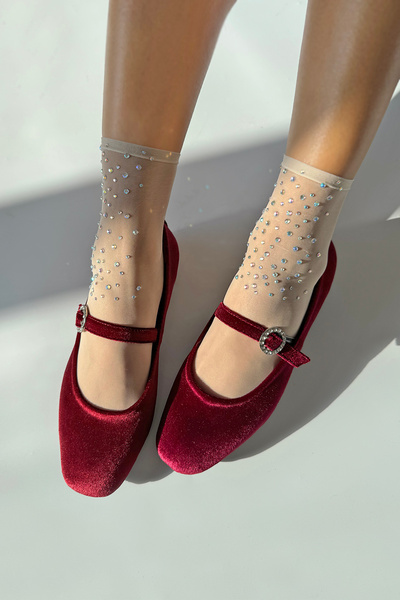 wolk shoes Balerini de damă bery cu curea cu cataramă