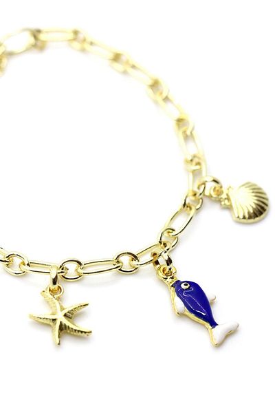 Klips Concept Enameled Fish Detail Chain Anklet