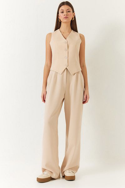 Bianco Lucci Damen-Set mit Palazzo-Hose, Weste und Unterteil 60331 60271041