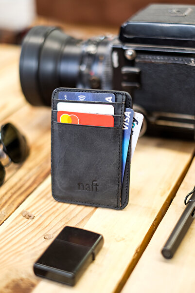 naft Suport practic pentru carduri Chicago Black cu două fețe 8 1 din piele n...