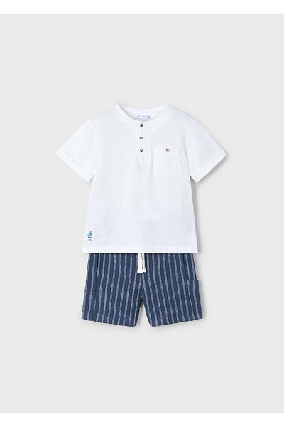 MAYORAL Boy's Striped Shorts Set