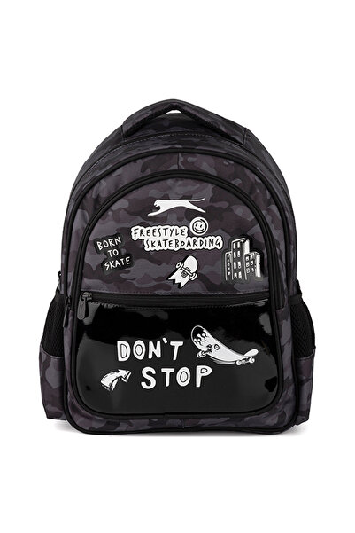 Slazenger Çocuk Baskısız Düz Lisanslı Çok Bölmeli Fermuarlı Okul Sırt Çantası