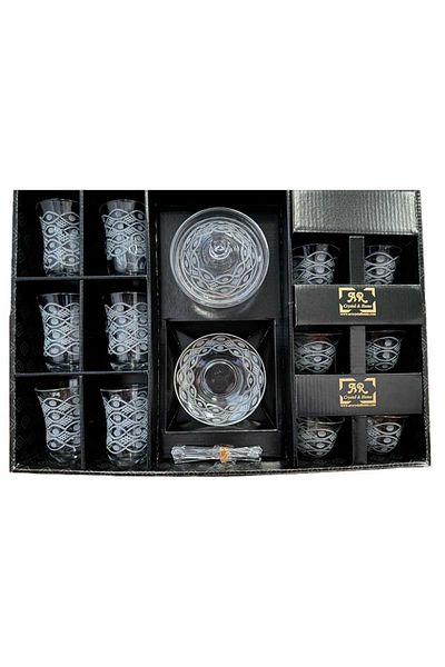 AR HOME 26 Pcs Handmade - Glass Tea and Cawa Cup Set