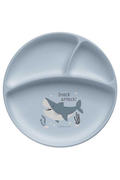 Stephen Joseph Silicone Training Plate Shark Blue 6 Months+