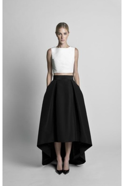 MERİT FASHION Kuyruklu Siyah Tafta Etek